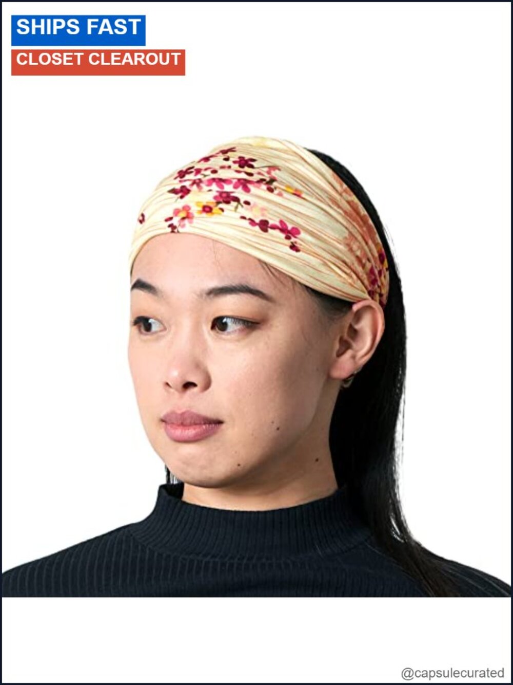 Wide Pre-Tied Yoga Headband Cotton Rayon Moisture Wicking Non-Slip